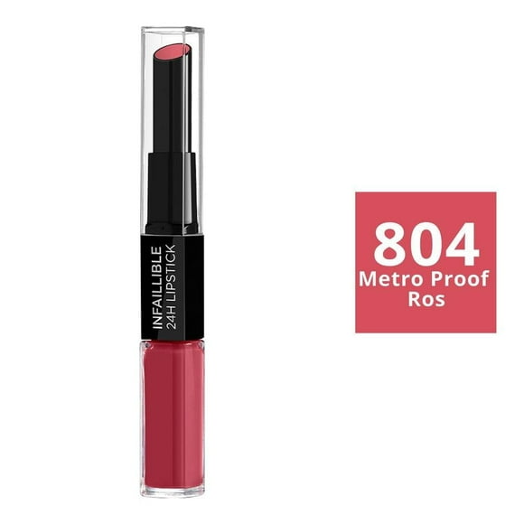 Labial líquido L'Oréal Infallible 24hr 804 metro proof ros 3.7 ml