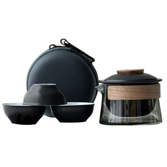1 Bowl 3 Cups Tea Cup Set Household Tea Making Travel Tea Set Outdoor Portable Bag Chinese Tea Set Supplies, B