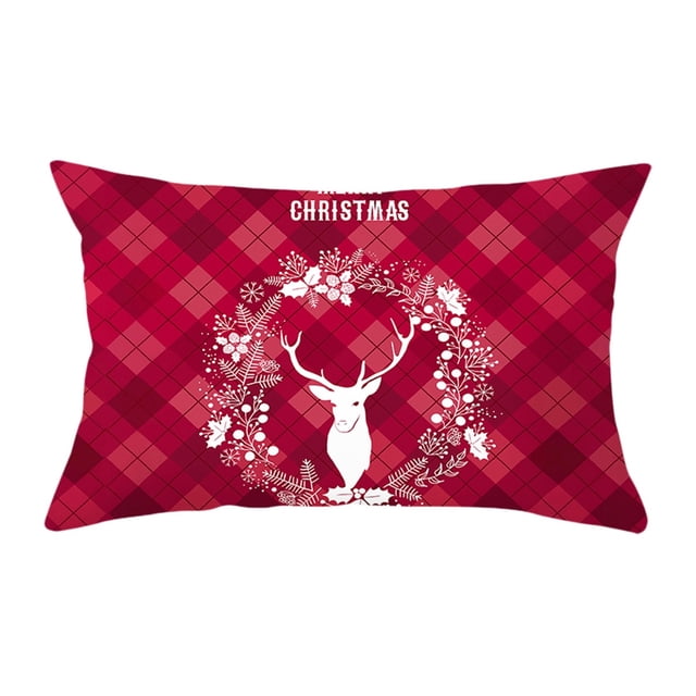 WIFKLSIIPG Nouvelle Taie d'Oreiller de Noël Rouge Accessoires de Maison Housse de Coussin de Canapé