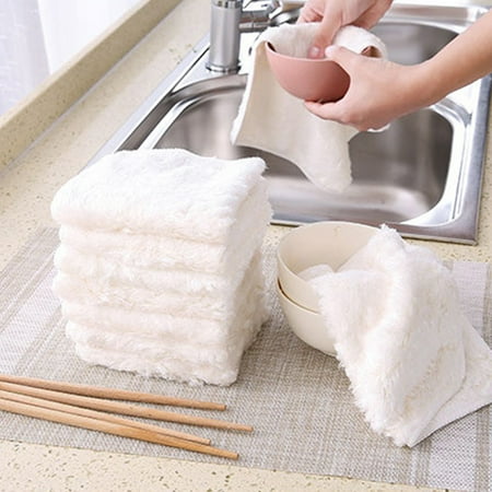 

Hwuxmo Kitchen Table Cleaning Cloth Fiber Bathroom Decontamination Cloth Multi-purpose Cleaning Absorbent Cloth White