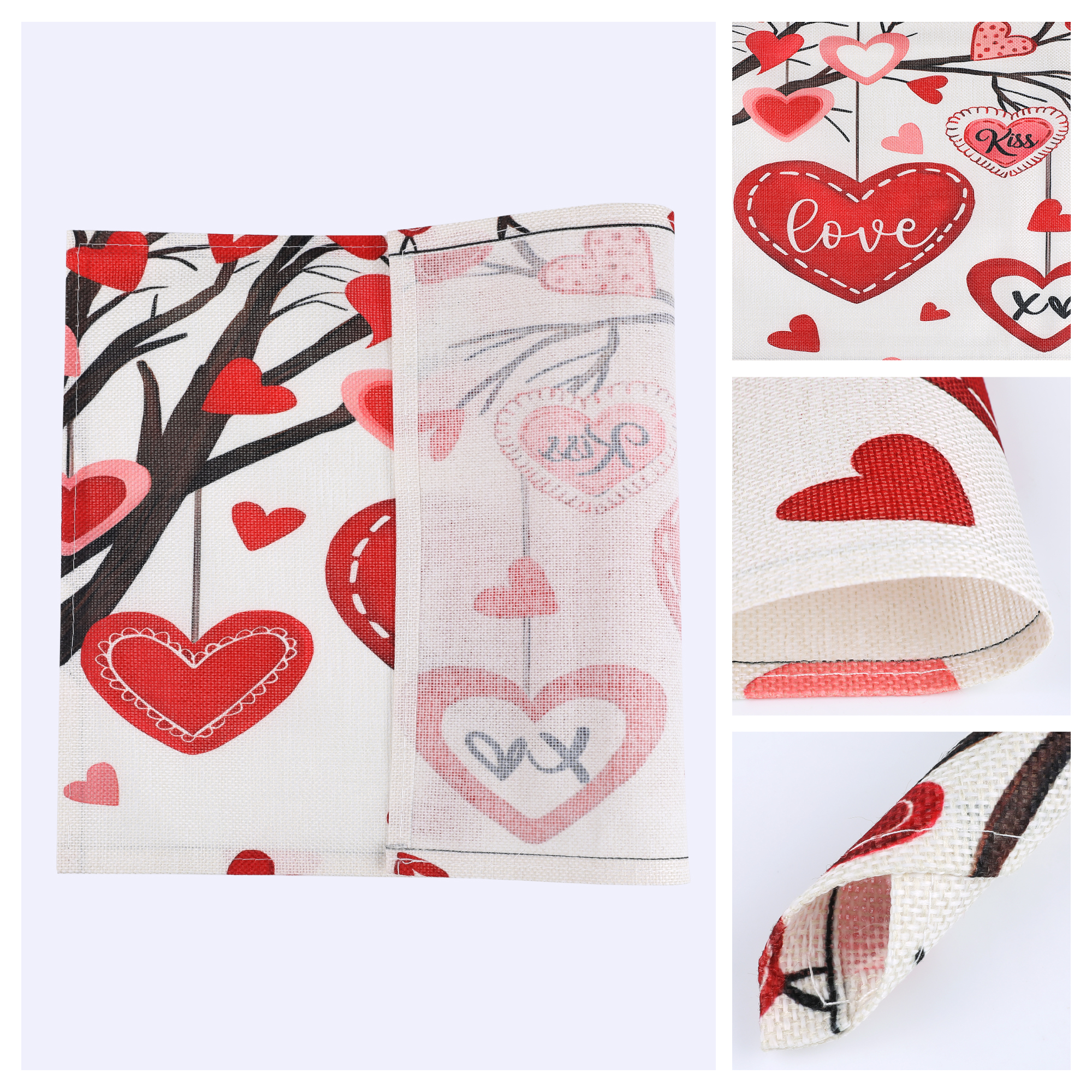 Unique Bargains Set of 6 Love Hearts Placemats for Dining Table Love