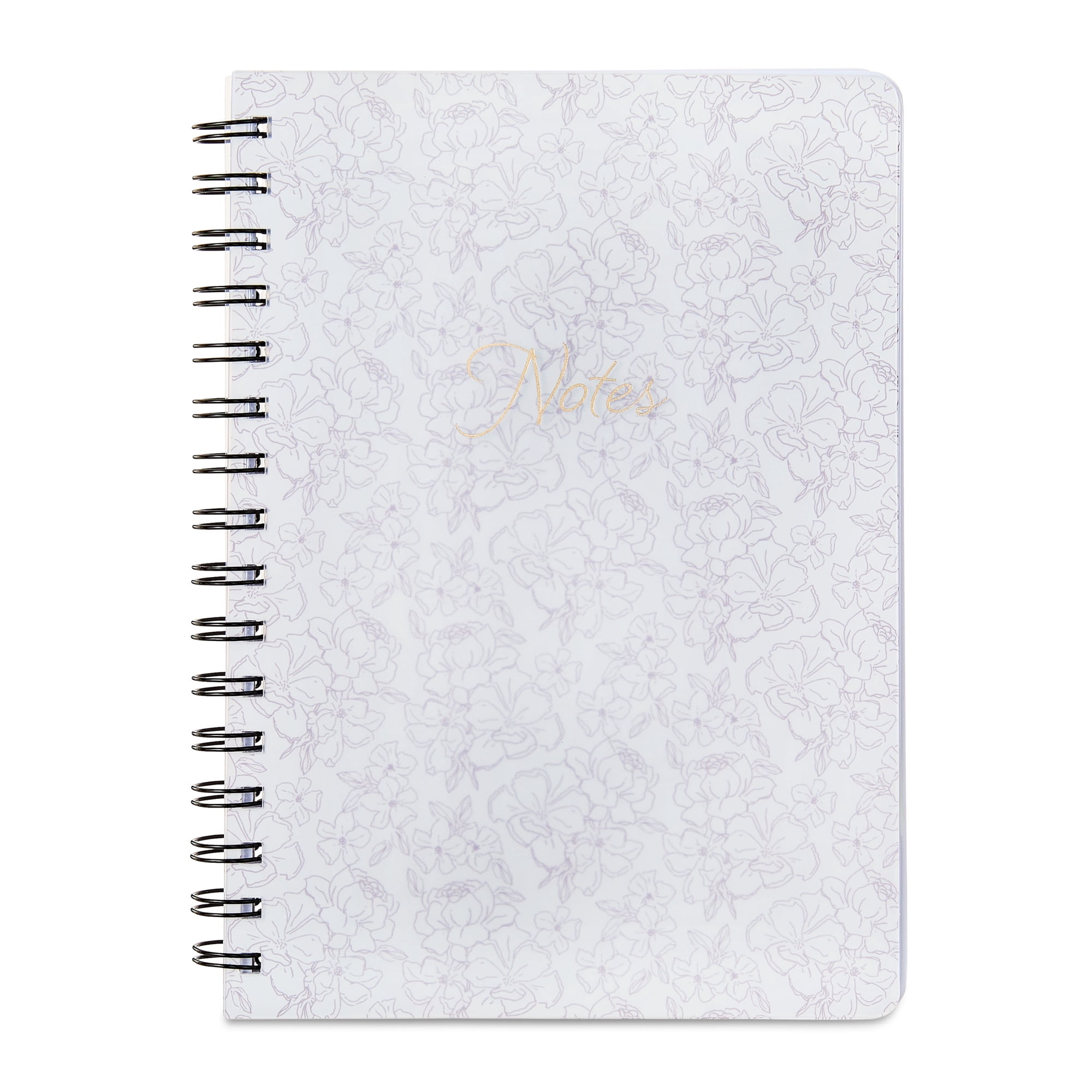 Pen+Gear Journal, 6 in x 8.5 in, White Floral Frosted Cover, 200 Pages