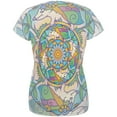 thumbnail image 2 of Mandala Trippy Stained Glass Hedgehog All Over Womens T Shirt, 2 of 2