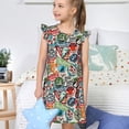 thumbnail image 4 of Fotbe Cute Nautical Vestido de Dormir para Niñas de 3 a 10 Años, Mangas Cortas, Estilo Princesa, Pijama Camisón con Mangas Voladas-Large, 4 of 6
