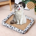 thumbnail image 1 of Natural Breathable Linen Rattan Pet Mat for Dogs and Cats Woven Square Washable Bed with Edge Indoor Use, 1 of 3