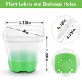 thumbnail image 4 of Macetas transparentes para plantas, 12 paquetes de macetas para iniciar semillas, macetas de plástico de 3,1 pulgadas con agujeros de drenaje (verde), 4 of 5