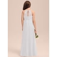 thumbnail image 3 of Drtj 2-14T Kids Teens A-Line Halter Neck Cascading Chiffon Junior Flower Girl Wedding Party Formal Bridesmaid Dress, 3 of 6