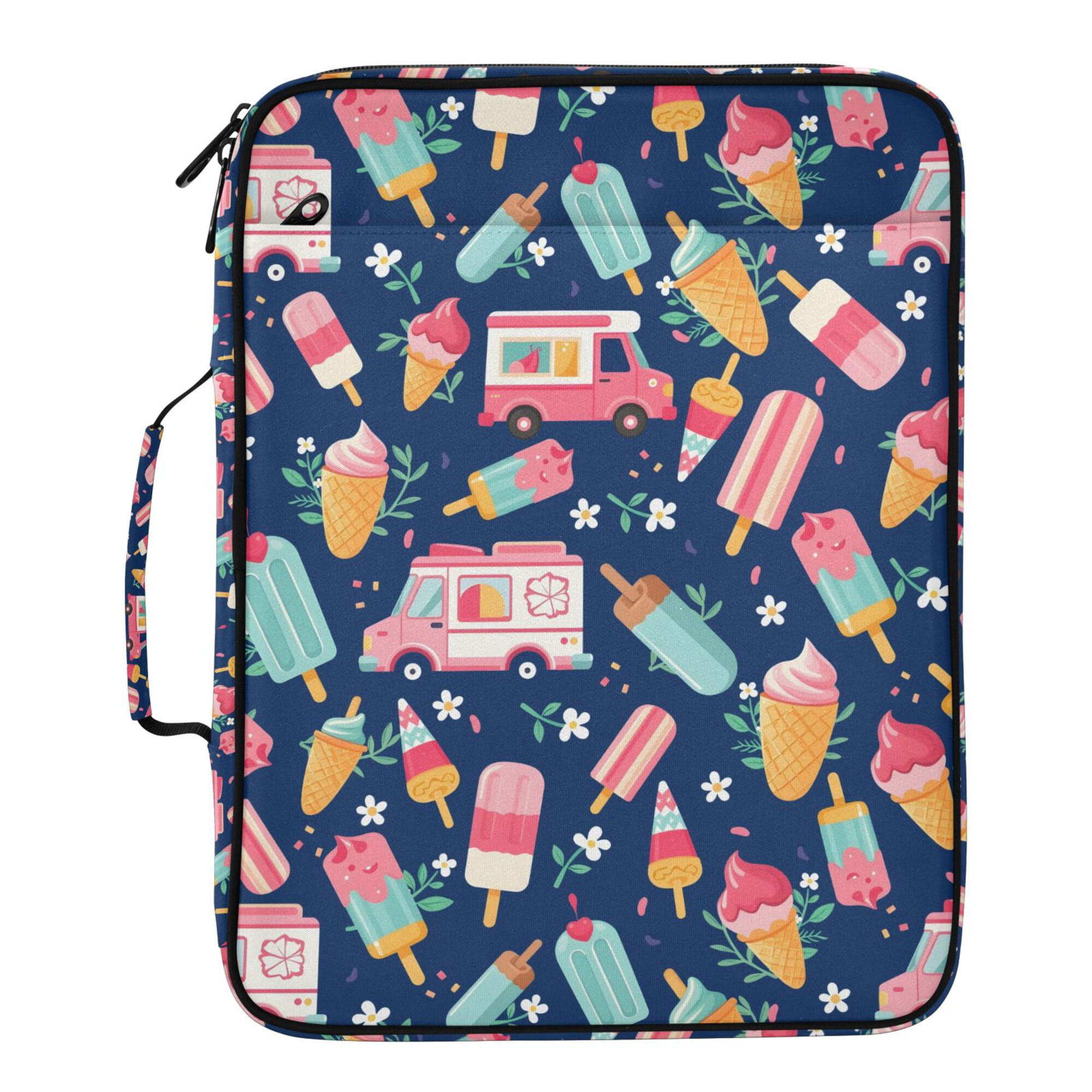 FORMRS Accordion File Folder A4 Size 7-Pocket Expanding Document Organizer Bag with 3 Ring Binder, Pink Cartoon Truck Pattern