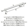 thumbnail image 6 of Amerock Bar Pulls 30-1/4 inch (768mm) Center-to-Center Matte Black Cabinet Pull, 6 of 8