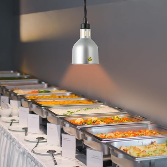 Food Heat Lamp 250W Steady Heating Commercial Food Warmer Lamp Adjustable Hanging Buffet Food Warmer Light Heating Lamps for Commercial Catering Restaurant