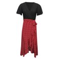 thumbnail image 3 of WILLBEST Vestidos Casuales Para Mujer Verano Elegante Vestido De Verano Con Cuello En V Y Manga Corta Con Bloques De Color Para Mujer, Vestido De Moda Para Ocasiones Casuales O Formales, 3 of 3