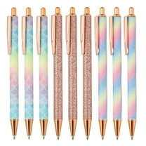 Uxcell 9 PCS Ballpoint Pens, Metal Retractable Click Ball Pens, 1mm Black Ink Medium Point and Office Supplies