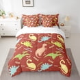 thumbnail image 2 of YST Kids Cartoon Dinosaur Comforter Set, 7-Piece Bed in a Bag, Brick Red, Twin Size, 2 of 5