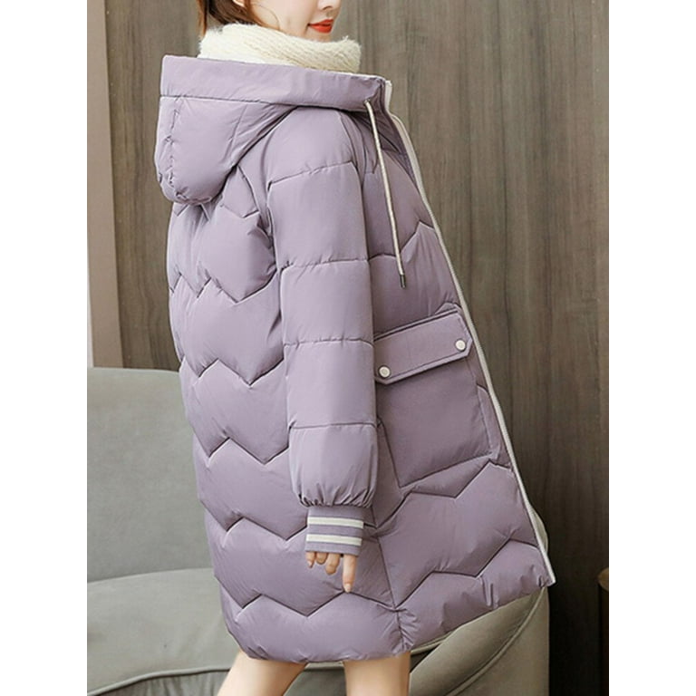 Winter No Clean Down Jacket Girls Hooded Cotton Coat Warm