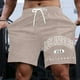 thumbnail image 2 of Pantalones cortos casuales con estampado de letras estilo urbano para hombre, ligeramente elásticos, de poliéster, 2 of 4