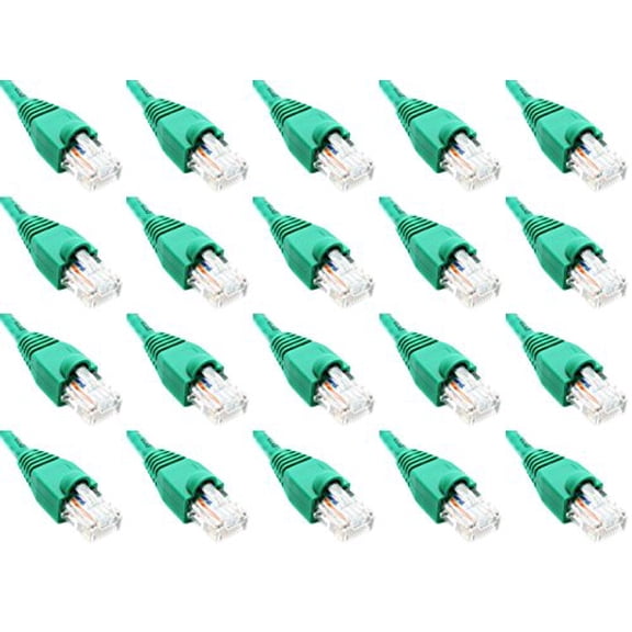 Ultra Spec Cables Pack of 20 - Green 1FT Cat6 Ethernet Network Cable LAN Internet Patch Cord RJ45 Gigabit