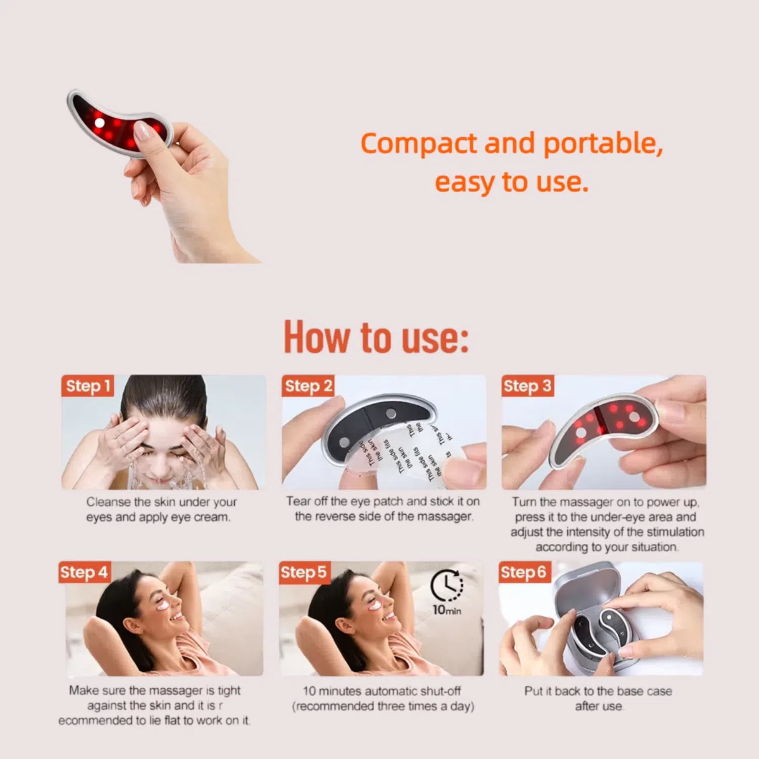 MHR BEAUTY Revita Eyes Red Light Therapy Eye Massager – Dual Modes for Dark Circles, Puffiness & Fine Lines