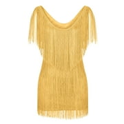 EGNMCR Women' 1920s Flapper Dresses Tassels Straps Dress Cocktail Party Fringed Costume Flapper Dresses - Summer