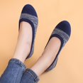 thumbnail image 5 of CPNG Women Walking Shoes Pointed Toe Lightweight Soft Slip On Mesh Flat Shoes Woven Orthopedic Soft Arch Support Breathable Work Office Sneakers, 5 of 8