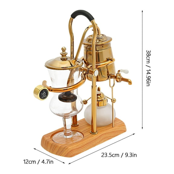 DENEST 15OZ Royal Belgian Belgium Balance Syphon Coffee Maker Siphon Brewer Golden