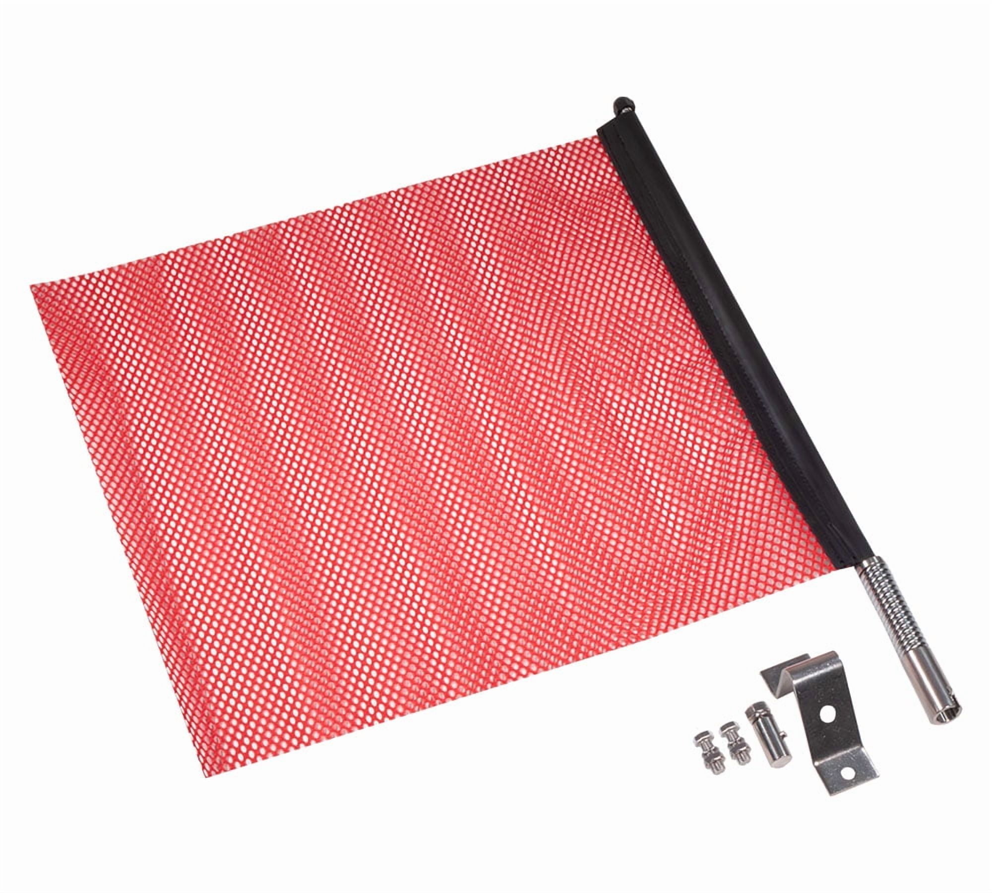 (8 Pack) EZ Mount Warning Flag Red 18" x 18" Spring Loaded Quick n Easy Disconnect