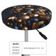 thumbnail image 4 of Balery Elegant Golden Blue Ornaments Fundas de asiento para taburete de bar redondo de tela de terciopelo ajustables que protegen de arañazos y manchas para sillas de 14 a 17 pulgadas.-13 inch, 4 of 7