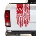 thumbnail image 1 of Dont Tread On Me Gadsden Flag Distressed American USA US Flag Truck Tailgate Vinyl Decal Compatible with most Pickup Trucks Betsy Ross Flag 1776 Decal (11" x 20", Red), 1 of 8