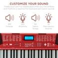 thumbnail image 3 of Best Choice Products 61-Key Beginners Complete Electronic Keyboard Piano Set w/ LCD Screen, Lighted Keys - Red, 3 of 7