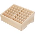 thumbnail image 1 of Caja organizadora de teléfono móvil de oficina, caja de almacenamiento de madera para teléfono móvil con múltiples rejillas, 1 of 8