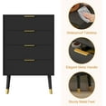 thumbnail image 3 of Commode Cannelée à 4 Tiroirs avec Poignées Dorées, Coffre de Rangement Moderne pour Chambre, Salon et Entrée, 3 of 7
