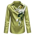 thumbnail image 4 of Women's Dressy Casual Blouses Lapel Collared Floral Print Business Spring Tops Summer Long Sleeve Work Shirts, 4 of 4