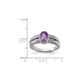 thumbnail image 2 of 3/4 Carat (Ctw) Natural Amethyst Ring with White Topaz 1/4 Carat (Ctw) in Sterling Silver for Women, 2 of 5