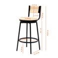 thumbnail image 2 of Handwoven Swivel Bar Stools Set of 2 Round Counter Height Bar Stools with Back Farmhouse Dining Chairs for Kitchen Island (Creamy White), 2 of 10