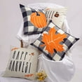 thumbnail image 3 of Yakuyir Fall Pillow Covers Buffalo Plaid Pumpkin Maple Leaf 18x18 Set of 4 linens Cotton Happy Harvest Hello Fall Decor Throw Pillows Autumn for Accents Outdoor Home Sofa Couch Decorations, 3 of 5