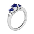 thumbnail image 4 of Mauli Jewels Rings for Women 1.80 Carat Three Stone Round Shaped Tanzanite Ring 4-prong 10K White Gold, 4 of 7