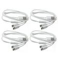 thumbnail image 2 of 4pc White Portable USB 2.0 Type A M To Dual Type C M Splitter Y Charg Data Cable, 2 of 7