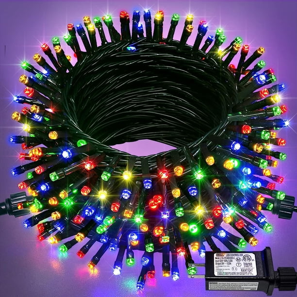 JMEXSUSS 200 luces LED de Halloween de color naranja y morado para exteriores, cadena de luces de Halloween conectables de 66 pies, 8 modos de luces impermeables para árbol de Halloween, enchufables p