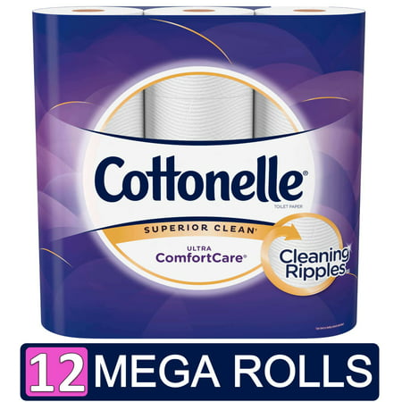 Cottonelle Ultra ComfortCare Toilet Paper, 12 Mega Rolls (=48 Regular