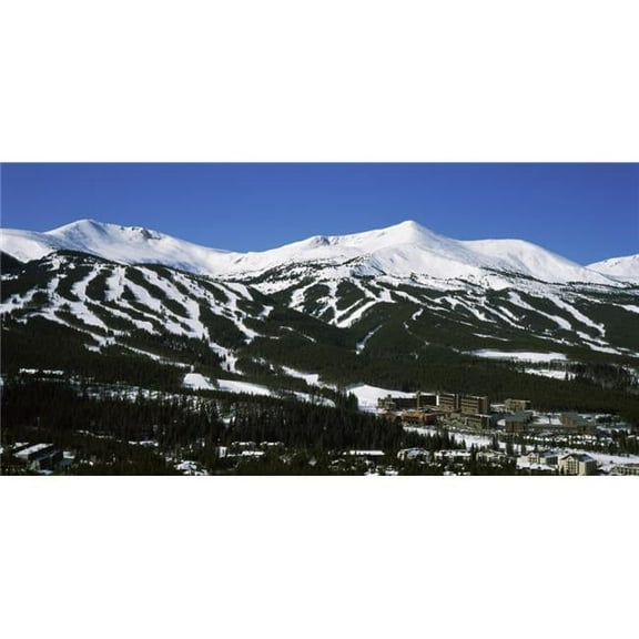Ski Resorts in Front of A Mountain Range Breckenridge Summit County Colorado USA Poster Print - 27 x 9