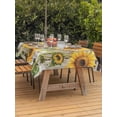 thumbnail image 2 of Outdoor Tablecloth with Umbrella Hole and Zipper, Farmhouse Sunflowers Rectangle Table Cloth 60x84 Inch Waterproof Tablecloth, Rustic Barn Doors Flowers Butterfly Wooden Picnic Table Cover for Patio, 2 of 7