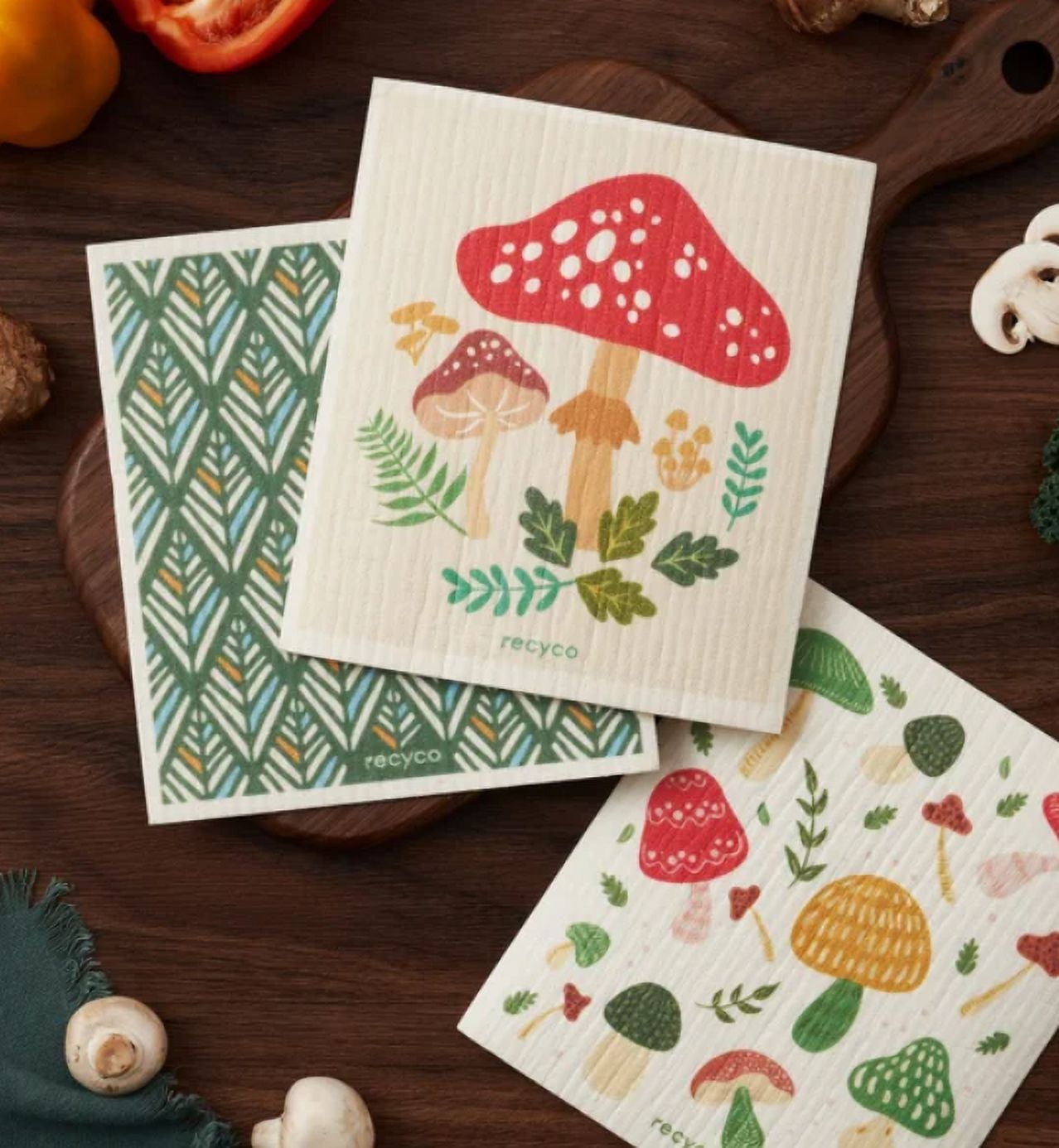 Swedish Dishcloths 12-Piece Set Boho The Perfect Combo of a Sponge and Cloth
