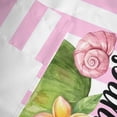 thumbnail image 3 of Summer Coconut Window Valance for Kitchen, Shell Hibiscus Frangipani Pink Stripes Rod Pocket Short Curtain for Small Windows, Light Filtering Decorative Valance, 60 x 14 Inch, 3 of 9