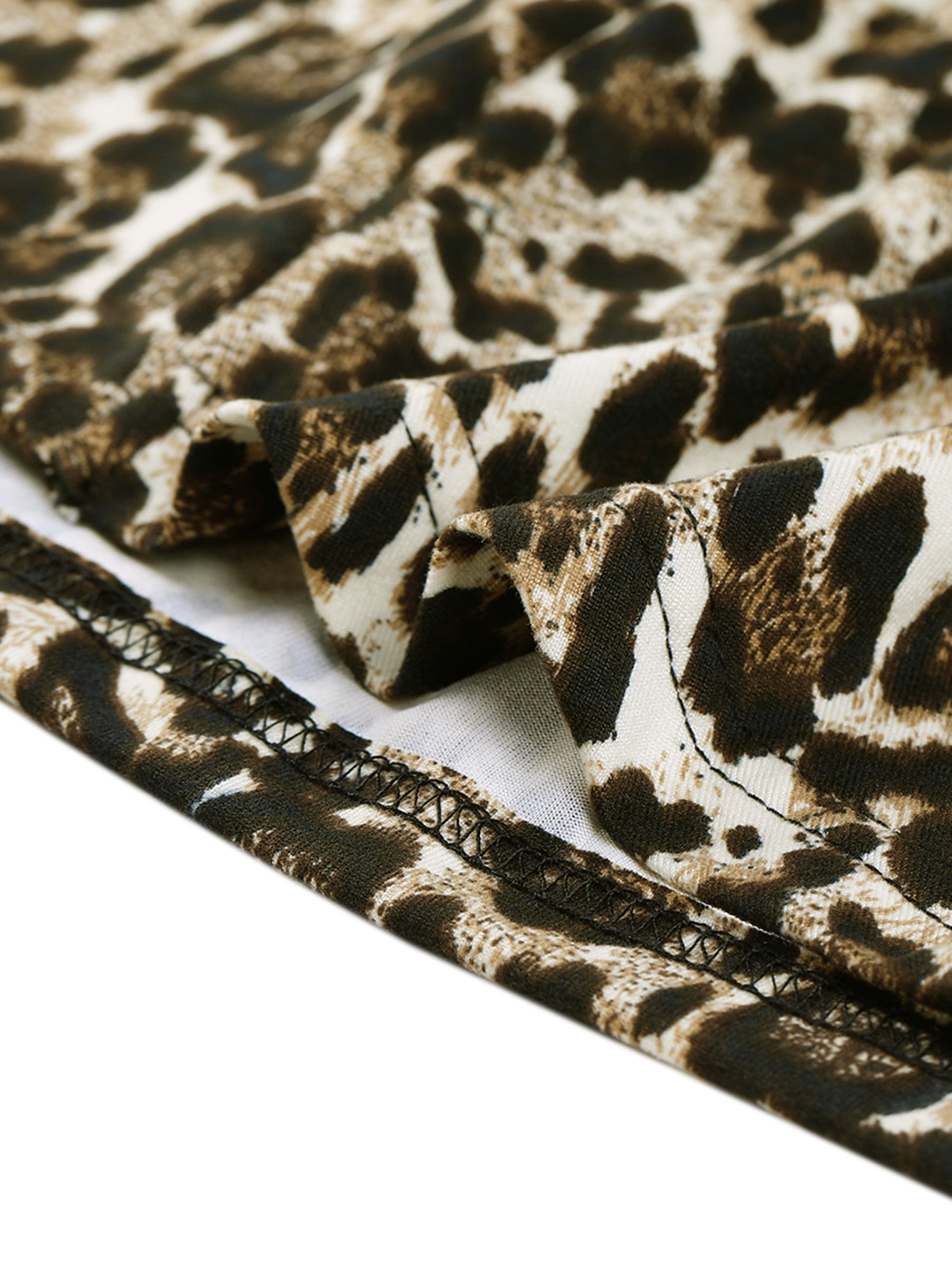 DARING DIVA Women's Plus Size Leopard Print Asymmetric Hem Cardigan 3X Brown
