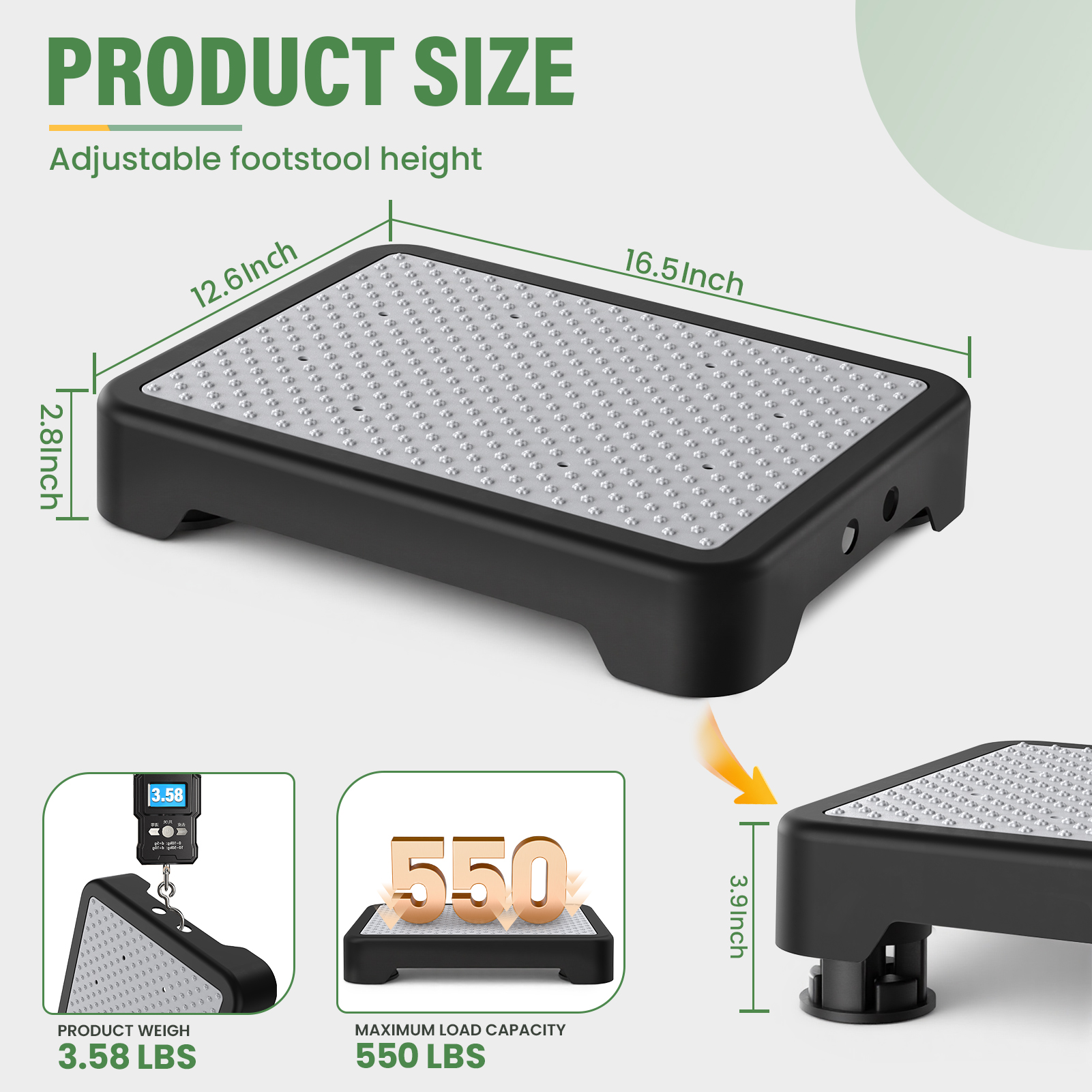 Soyo Heavy Duty Mobility One Step Stool, 550 lbs Capacity photo 2