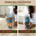 thumbnail image 6 of Tupkee Double Wall Glass Tumbler - 14-Ounce, All Glass Reusable Insulated Tea/Coffee Mug & Lid, Hand Blown Glass Travel Mug - Niagara, 6 of 7
