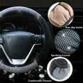 thumbnail image 3 of Diamond Car Steering Wheel Cover,Crystal Rhinestone Steering Cover Universal Fit 15 inch Car Steering Wheel Protector for Women & Girl (Silver Black), 3 of 12
