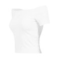 thumbnail image 3 of Urban Classics Womens Ribbed Off Shoulder T-Shirt, 3 of 3