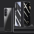 thumbnail image 1 of for Samsung Galaxy Z Fold 5 2023 Case with Hinge Protection, Ultra Thin Transparent Plating PC Crystal Cover Front Glass Magnetic All-Inclusive Case for Samsung Galaxy Z Fold 5, Anti Peeping Black, 1 of 9