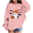 thumbnail image 2 of HAOTAGS Girls Halloween Sweatshirts, Crewneck Printed Long Sleeve Pullover Sweatshirts Pink Size 6, 2 of 4