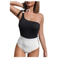 thumbnail image 1 of Maillot de Bain pour Femmes à Blocs de Couleur - Maillot une-Pièce Épaules Nœud Papillon Maillot de Bain Haut de Bikini Bleu Maillot de Bain Enfants Shorts de Bain Shorts Colorés Shorts en Denim Bikini Bleu Robe Ronde Maillot de Bain Shorts Jaunes Rouge, 1 of 2